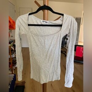 Joah brown square neck long sleeve